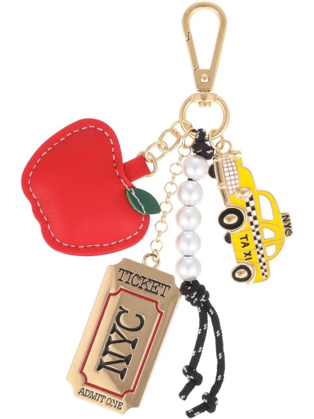Chic Olive Bowtie Hot Dog Keychains - Paris, New York & London Inspired